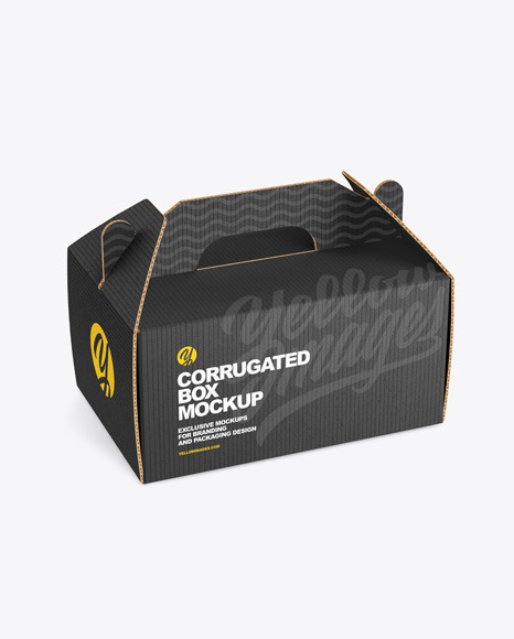 Corrugated Box w/ Handle Mockup