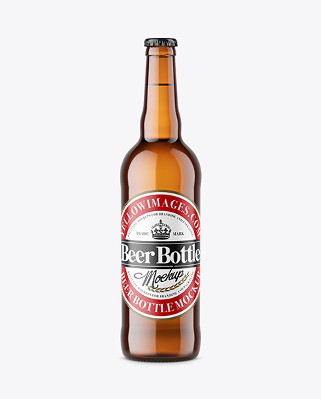 Amber Beer Bottle Mockup
