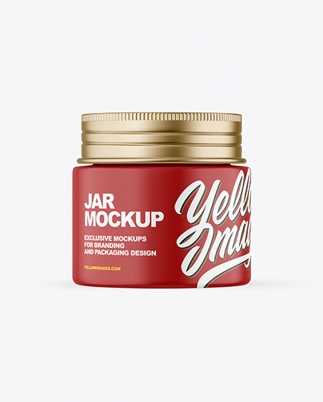 Matte Jar With Metallic Cap Mockup