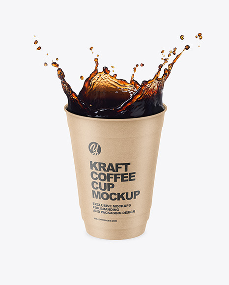 Kraft Cup w/ Coffee Splash Mockup