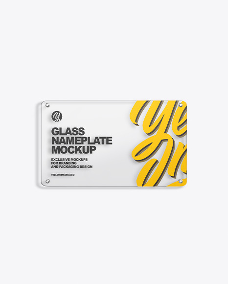 Glass Nameplate Mockup