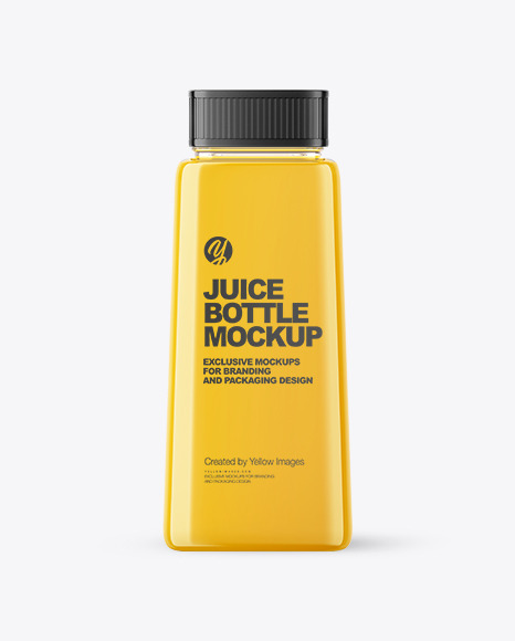 Square Orange Juice Bottle Mockup
