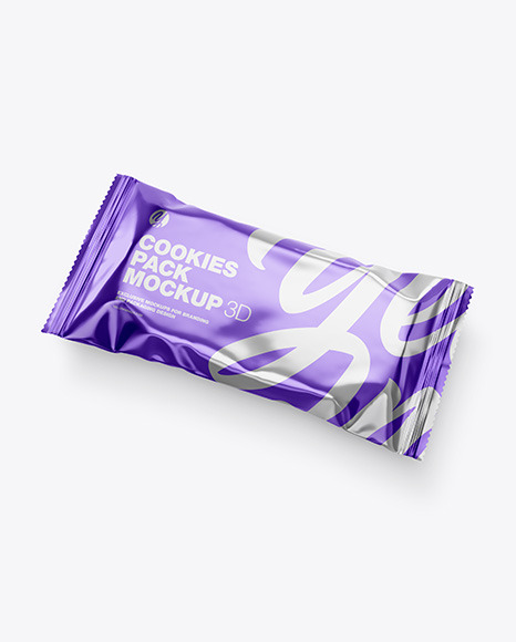 Cookies Metallic Package Mockup