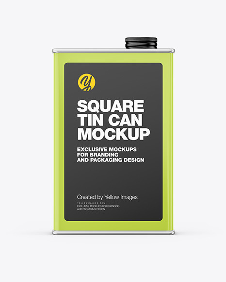 Metallic Tin Can w/ Glossy Finish Mockup