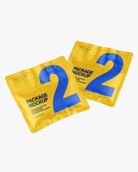 Two Matte Pouches Mockup