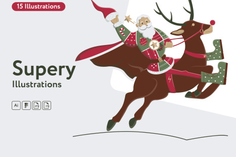 Supery Santa Illustrations