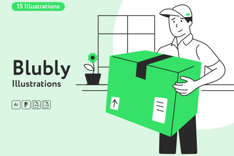Blubly Delivery Illustrations