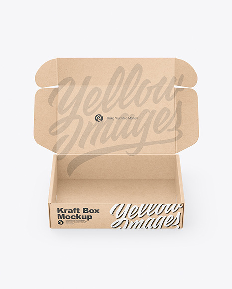 Opened Kraft Box Mockup
