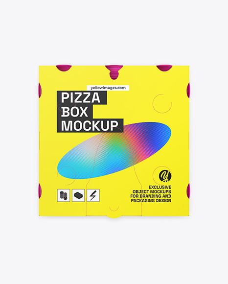 Paper Pizza Box Mockup