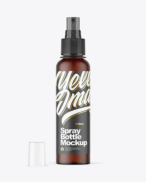 Frosted Amber Spray Bottle Mockup