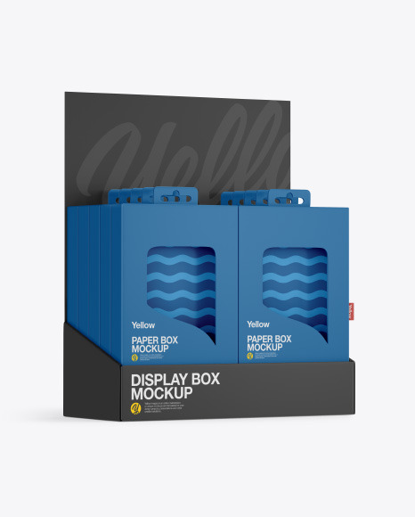 Display Box with Paper Boxes Mockup
