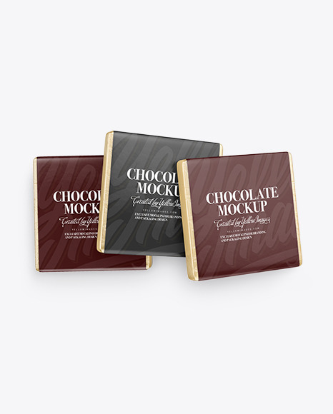 Three Chocolate Bars Mockup