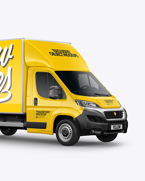 Box Truck Mockup - Half Side View