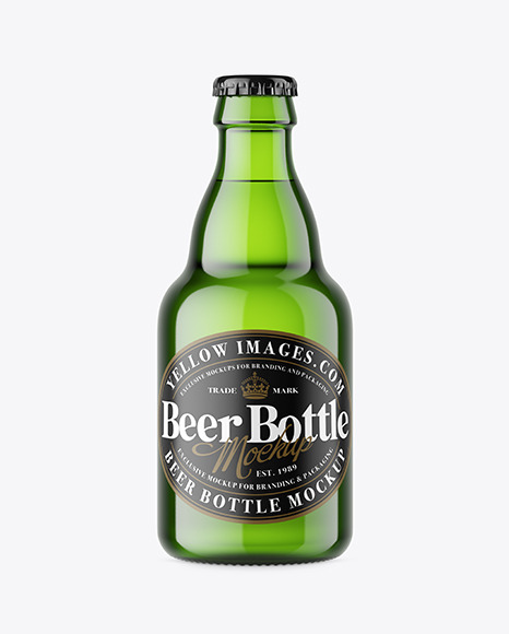 Green Beer Bottle Mockup