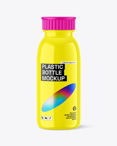 Glossy Plastic Bottle Mockup