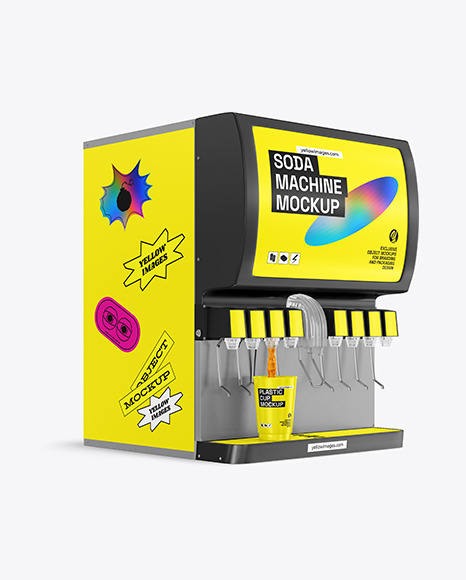 Soda Machine with Cup Mockup