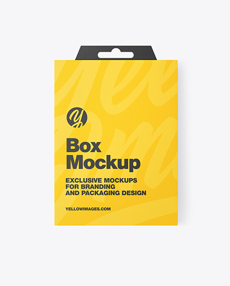 Paper Box w/ Hang Tab Mockup