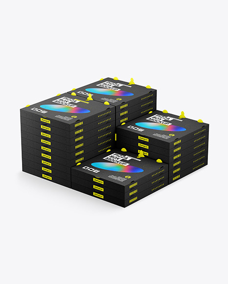 Kraft Paper Pizza Boxes Mockup