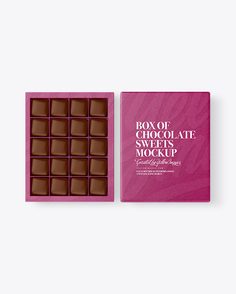 Kraft Box of Chocolate Sweets Mockup