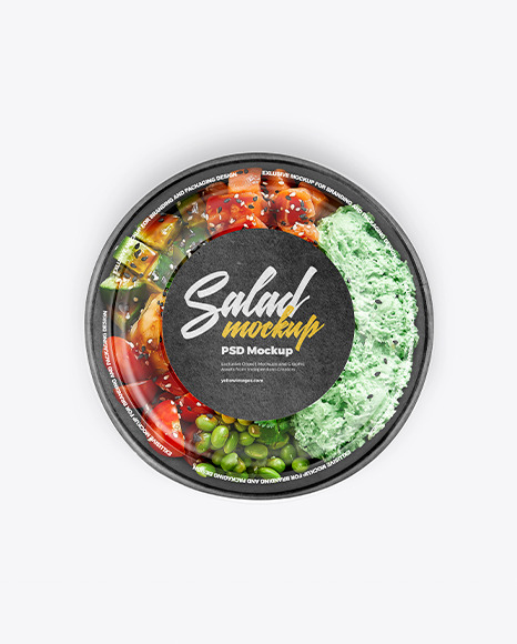 Paper Bowl With Salad Mockup