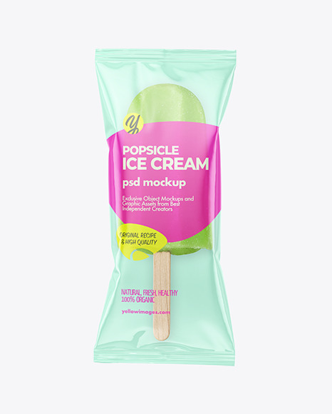 Green Fruit Popsicle Ice Cream Mockup
