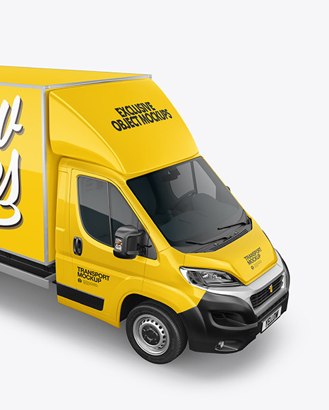 Box Truck Mockup - Half Side View