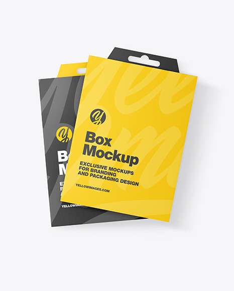Two Paper Boxes w/ Hang Tab Mockup