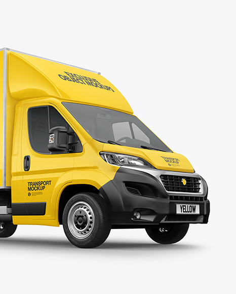 Box Truck Mockup - Half Side View