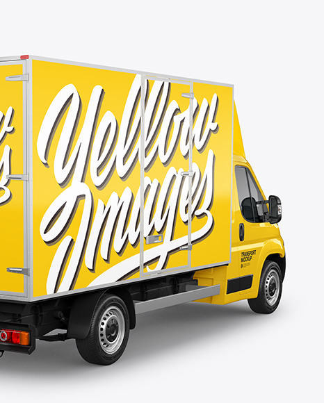 Box Truck Mockup - Back Half Side View