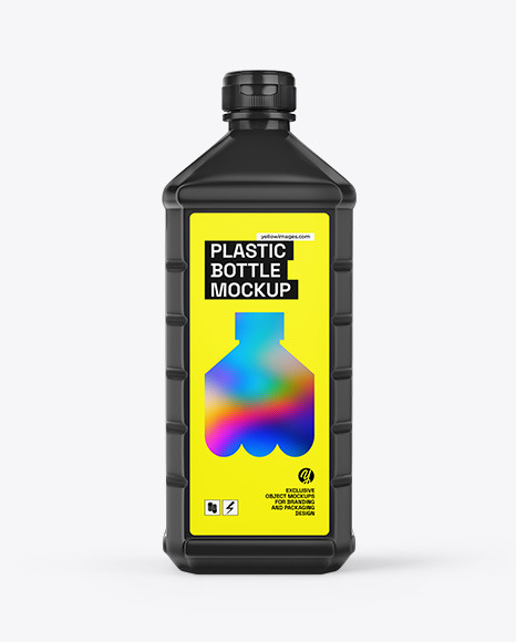 Square Plastic Antiseptic Bottle Mockup