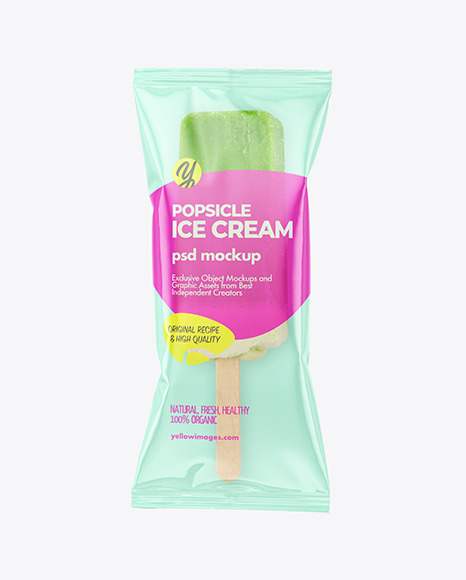 Green Fruit Popsicle Ice Cream Mockup