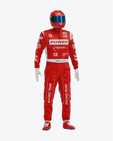 F1 Racing Kit Mockup - Half Side View