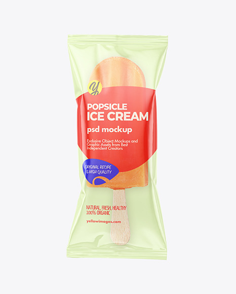 Orange Fruit Popsicle Ice Cream Mockup