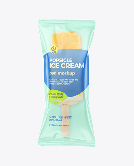 Orange Fruit Popsicle Ice Cream Mockup