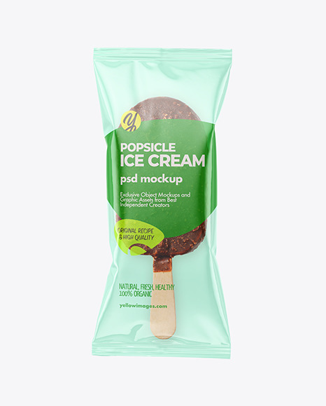 Chocolate Popsicle Ice Cream with Nuts Mockup