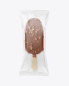 Chocolate Popsicle Ice Cream with Nuts Mockup