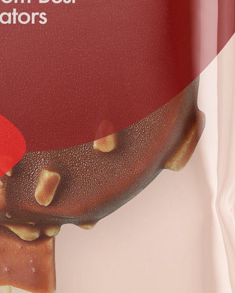 Chocolate Popsicle Ice Cream with Nuts Mockup