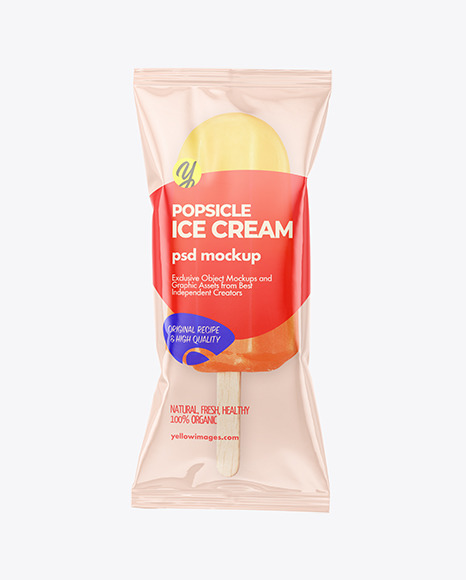 Orange Fruit Popsicle Ice Cream Mockup