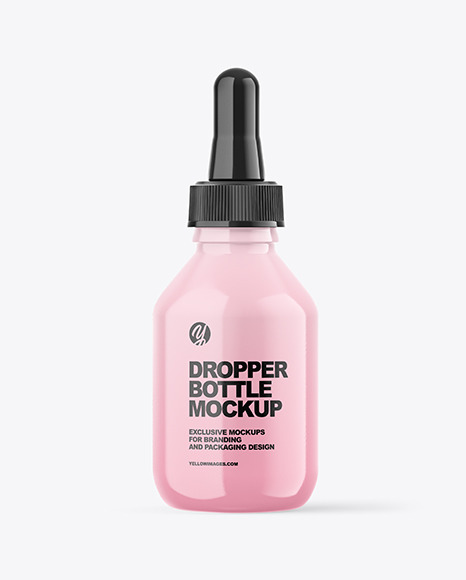 Glossy Dropper Bottle Mockup