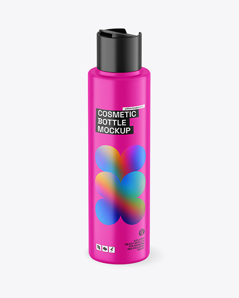Matte Plastic Cosmetic Bottle Mockup