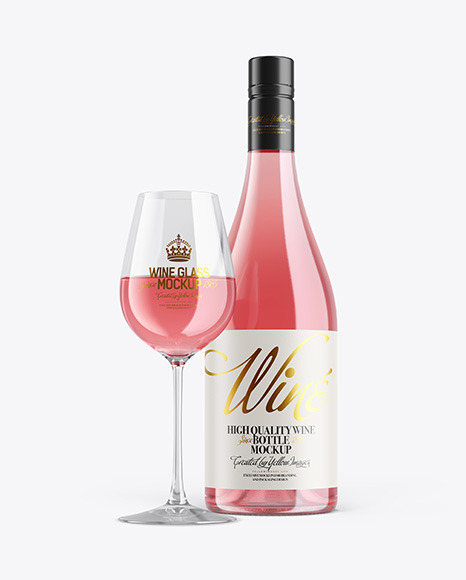 Wine Bottle With Glass