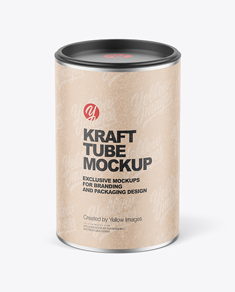Kraft Paper Tube with Plastic Cap Mockup