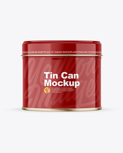 Glossy Tin Can Mockup
