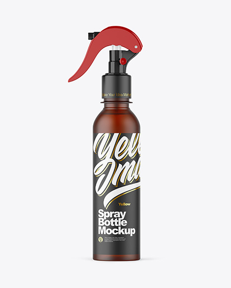 Frosted Amber Spray Bottle Mockup
