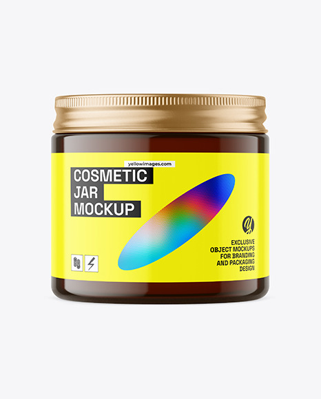 Amber Cosmetic Jar Mockup