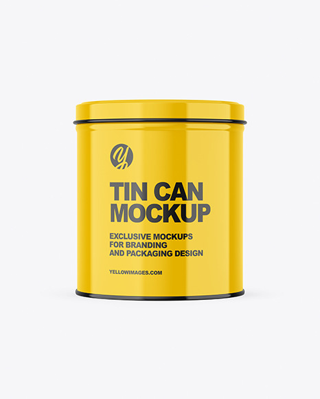 Glossy Tin Can Mockup