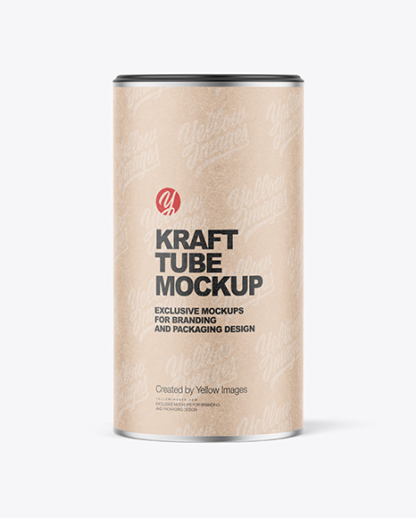 Kraft Paper Tube with Plastic Cap Mockup