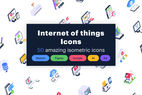 Internet of things isometric icons