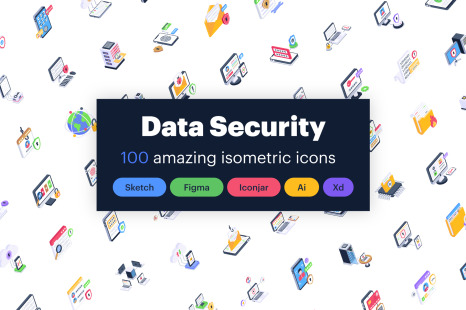 100 Isometric Data Security Icons