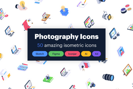 50 Isometric Photography Icons